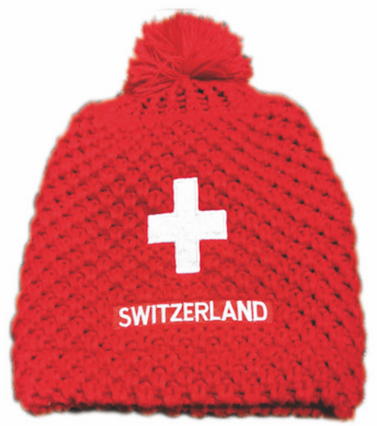 Bonnet rouge à pompon suisse